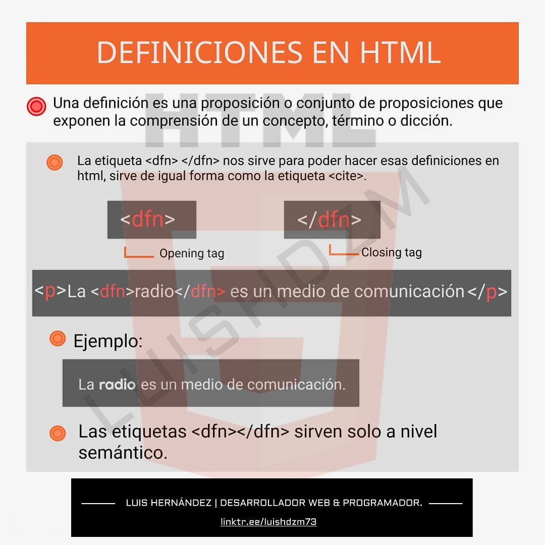Definiciones en HTML5