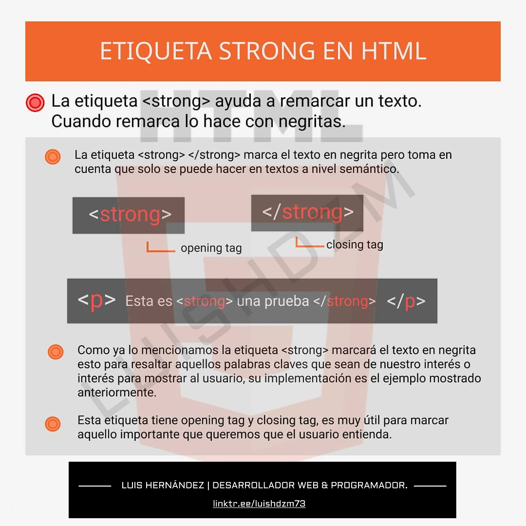 Etiqueta STRONG en HTML5